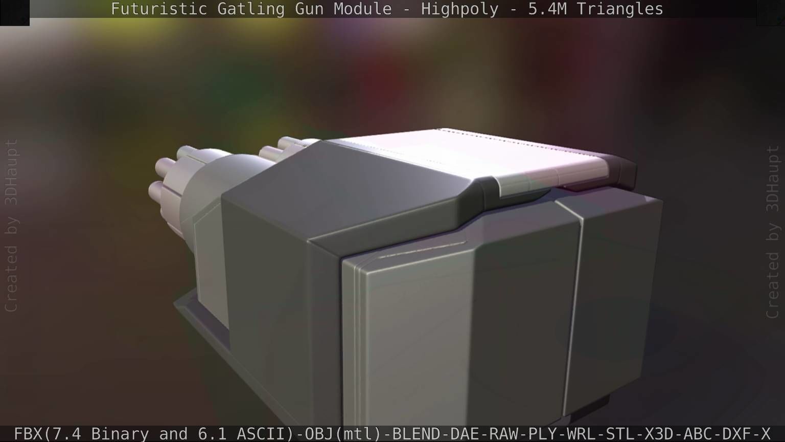 Gatling Gun Module High Poly Version 3D model_61