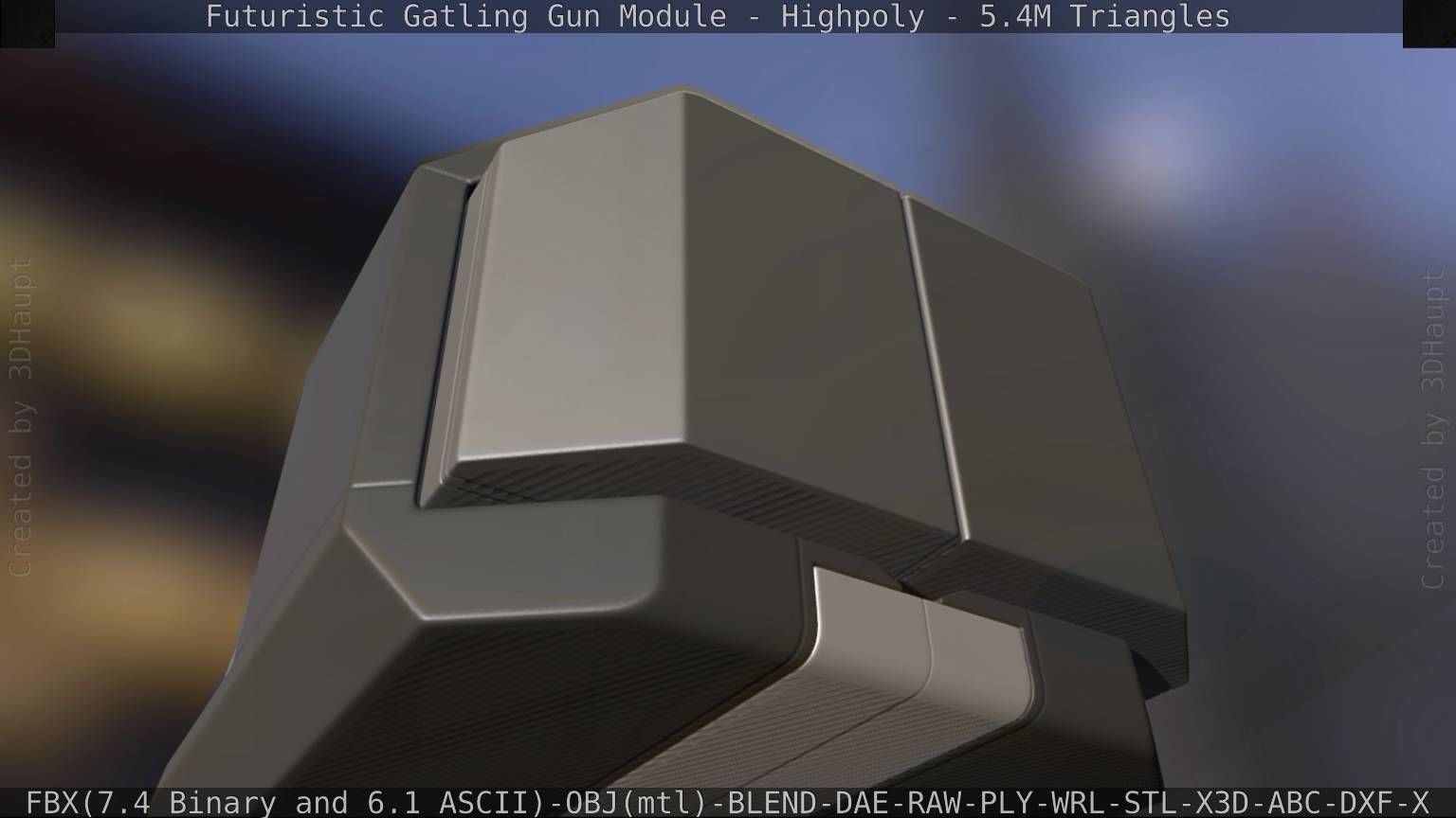 Gatling Gun Module High Poly Version 3D model_71