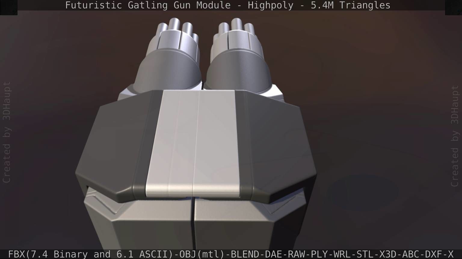 Gatling Gun Module High Poly Version 3D model_59