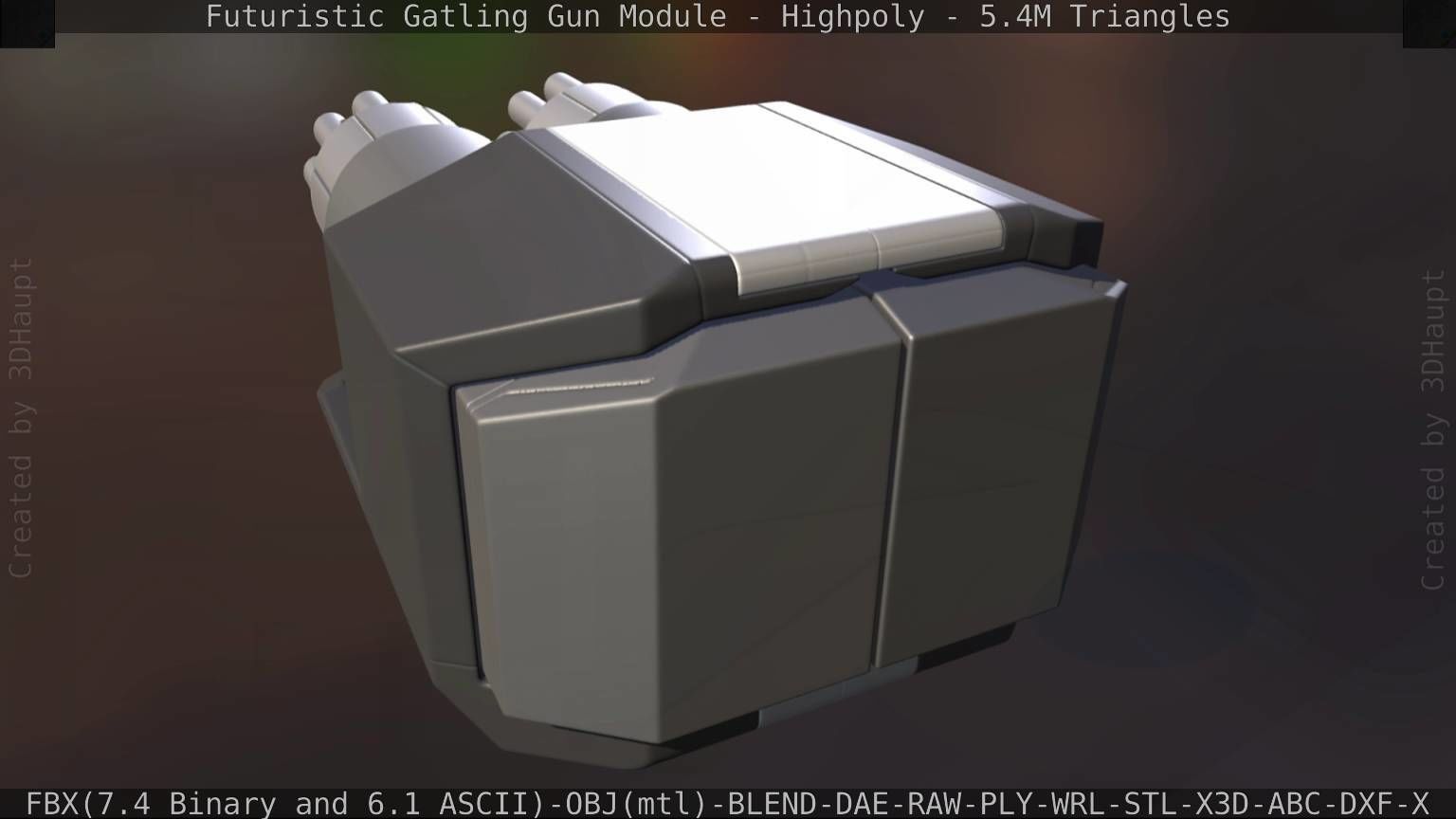 Gatling Gun Module High Poly Version 3D model_66