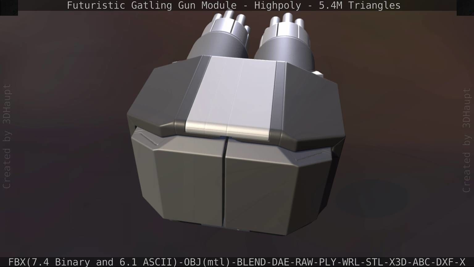 Gatling Gun Module High Poly Version 3D model_20