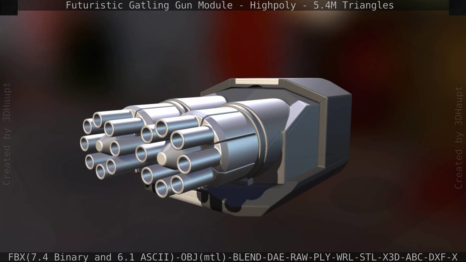 Gatling Gun Module High Poly Version 3D model_9