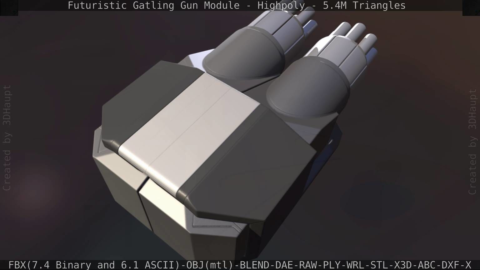 Gatling Gun Module High Poly Version 3D model_16