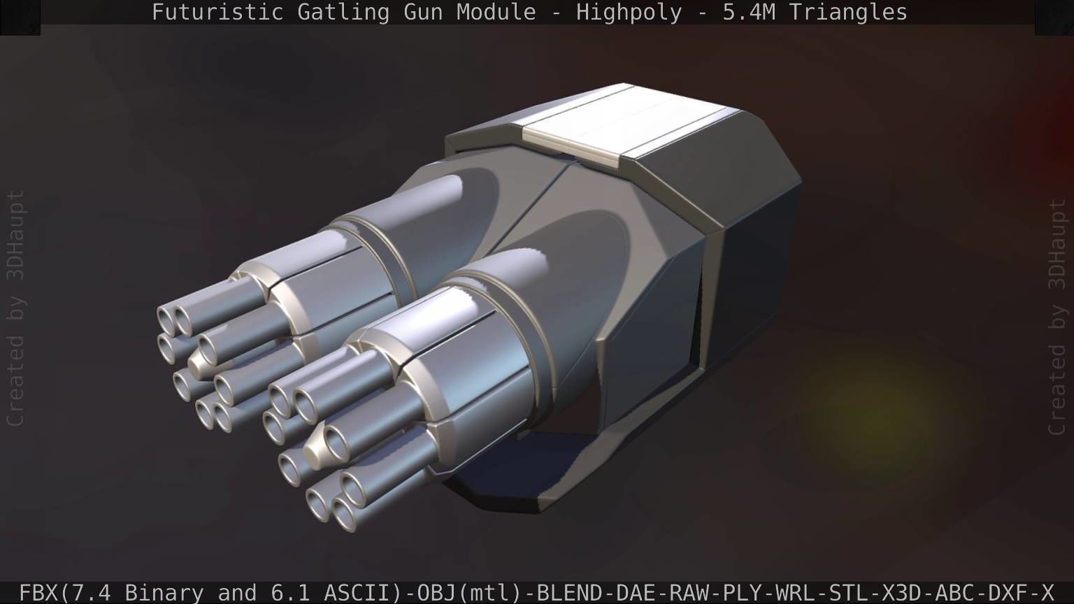 Gatling Gun Module High Poly Version 3D model_92