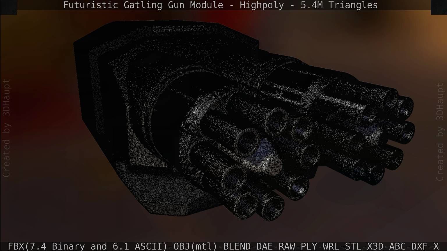 Gatling Gun Module High Poly Version 3D model_131