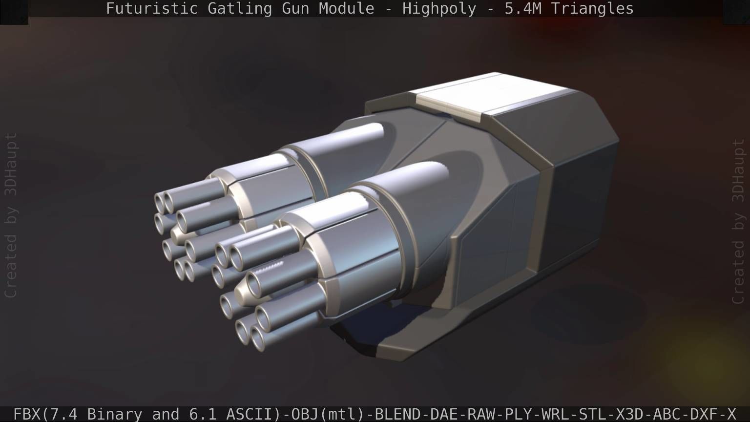 Gatling Gun Module High Poly Version 3D model_89
