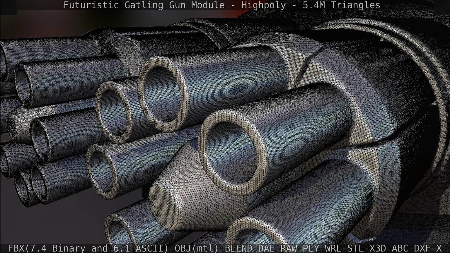 Gatling Gun Module High Poly Version 3D model_104