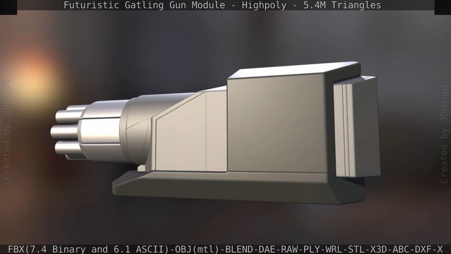Gatling Gun Module High Poly Version 3D model_8