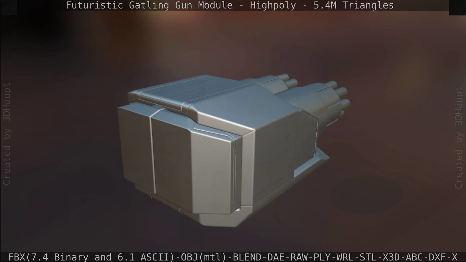 Gatling Gun Module High Poly Version 3D model_154