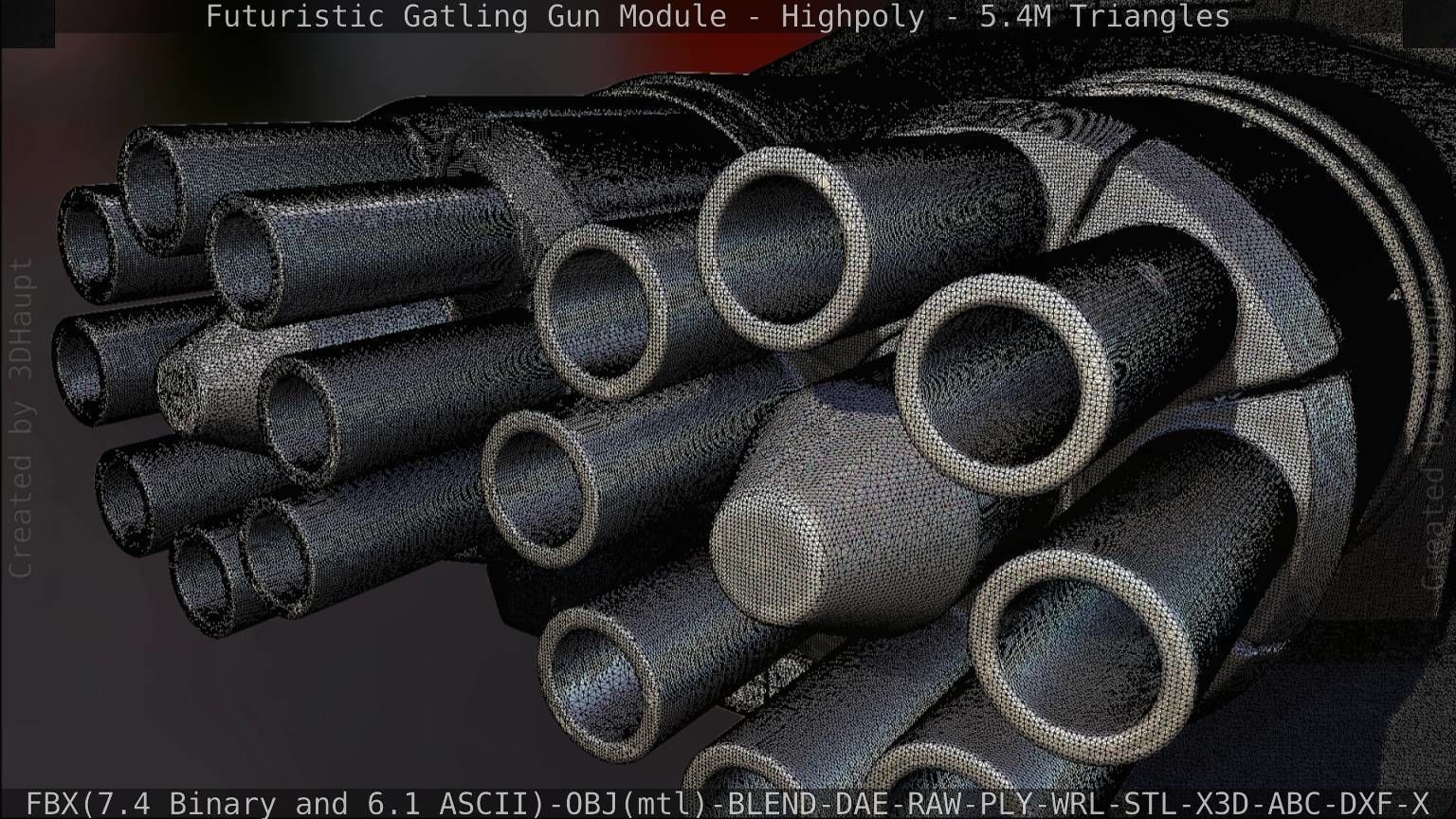 Gatling Gun Module High Poly Version 3D model_102