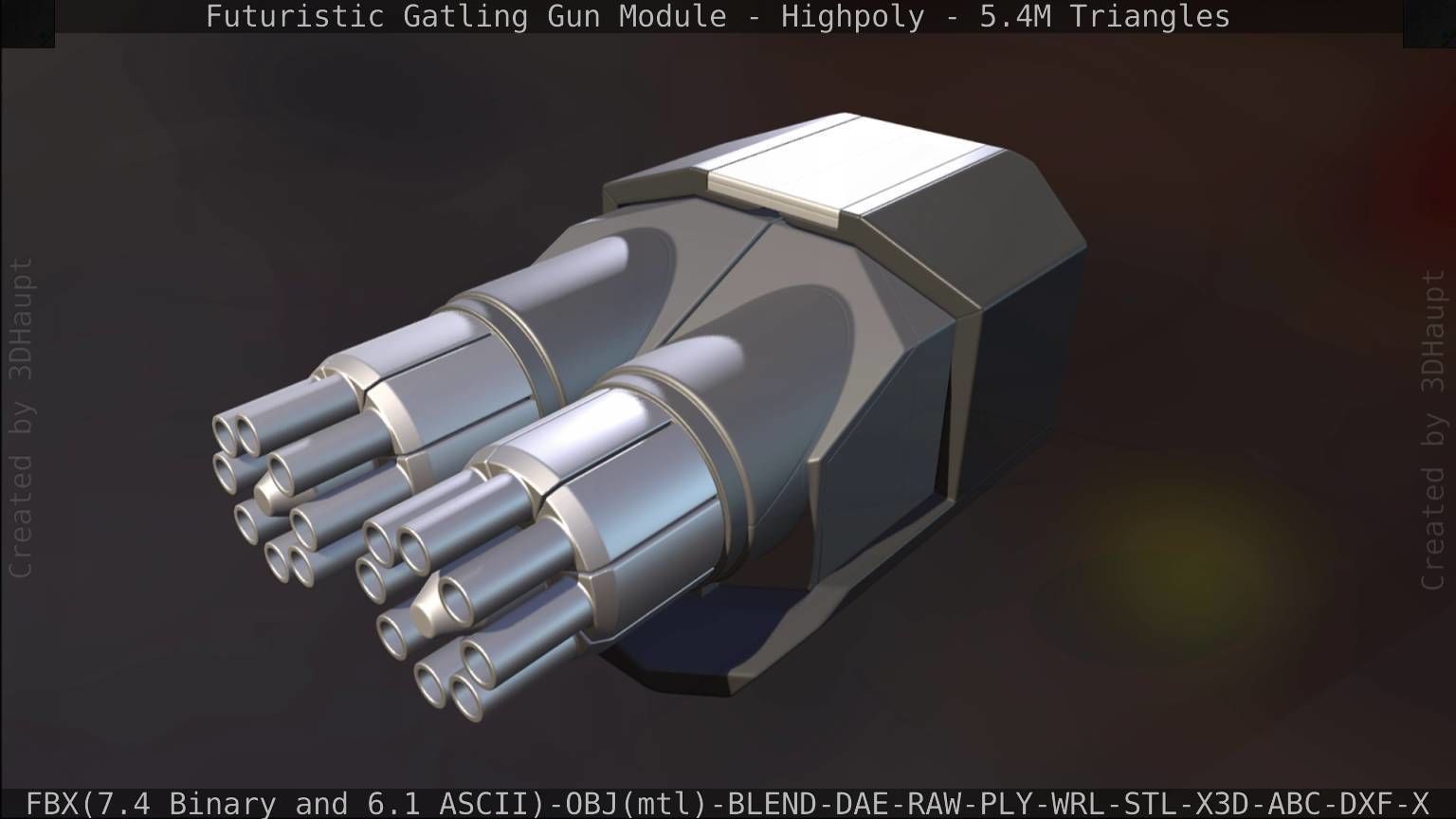 Gatling Gun Module High Poly Version 3D model_98