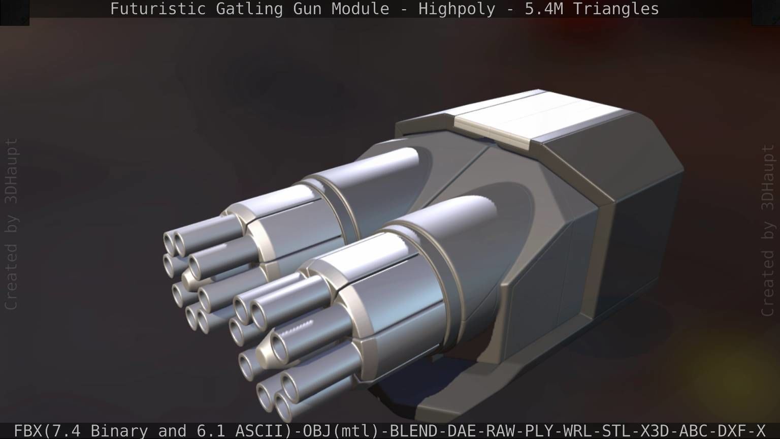 Gatling Gun Module High Poly Version 3D model_90