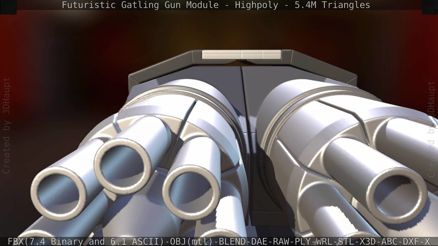Gatling Gun Module High Poly Version 3D model_34