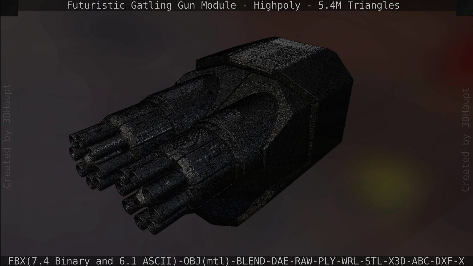 Gatling Gun Module High Poly Version 3D model_100