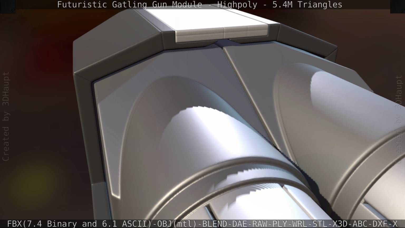 Gatling Gun Module High Poly Version 3D model_37