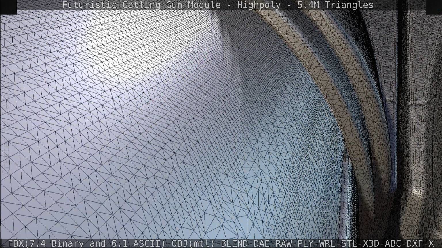 Gatling Gun Module High Poly Version 3D model_124