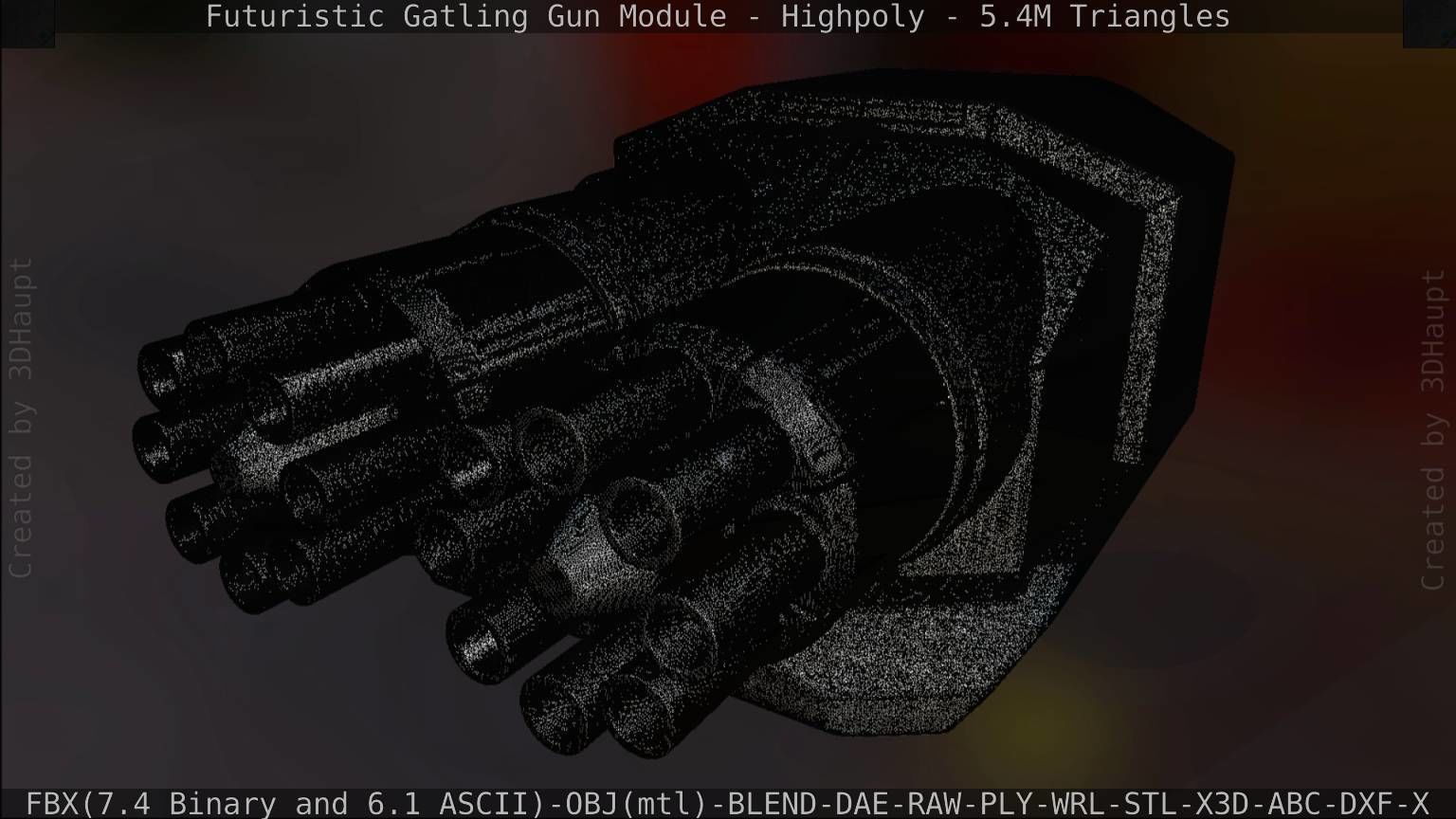 Gatling Gun Module High Poly Version 3D model_145