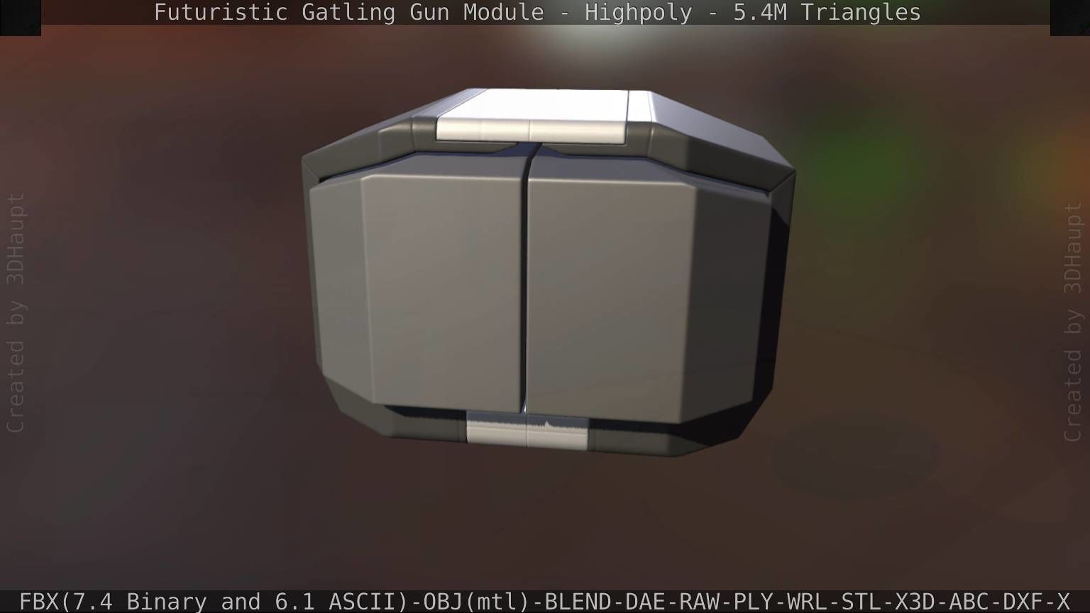 Gatling Gun Module High Poly Version 3D model_19