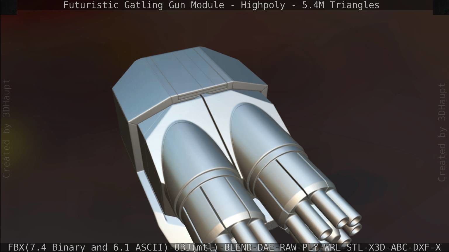 Gatling Gun Module High Poly Version 3D model_157