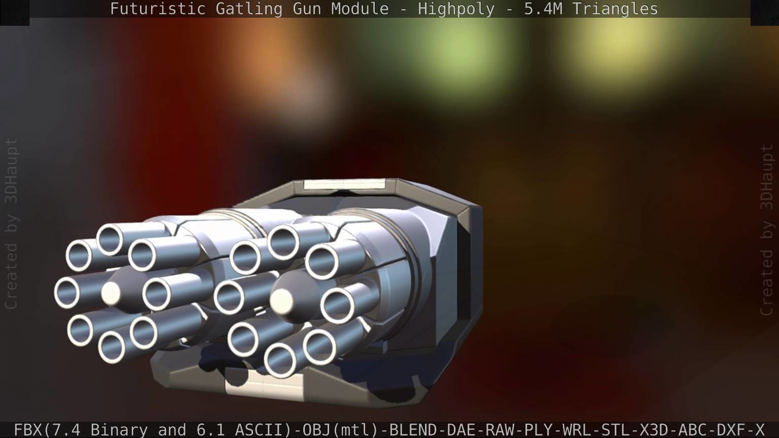 Gatling Gun Module High Poly Version 3D model_29
