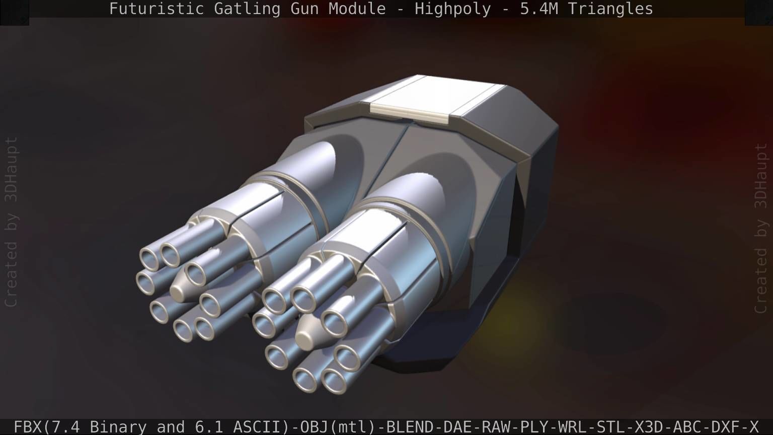 Gatling Gun Module High Poly Version 3D model_10