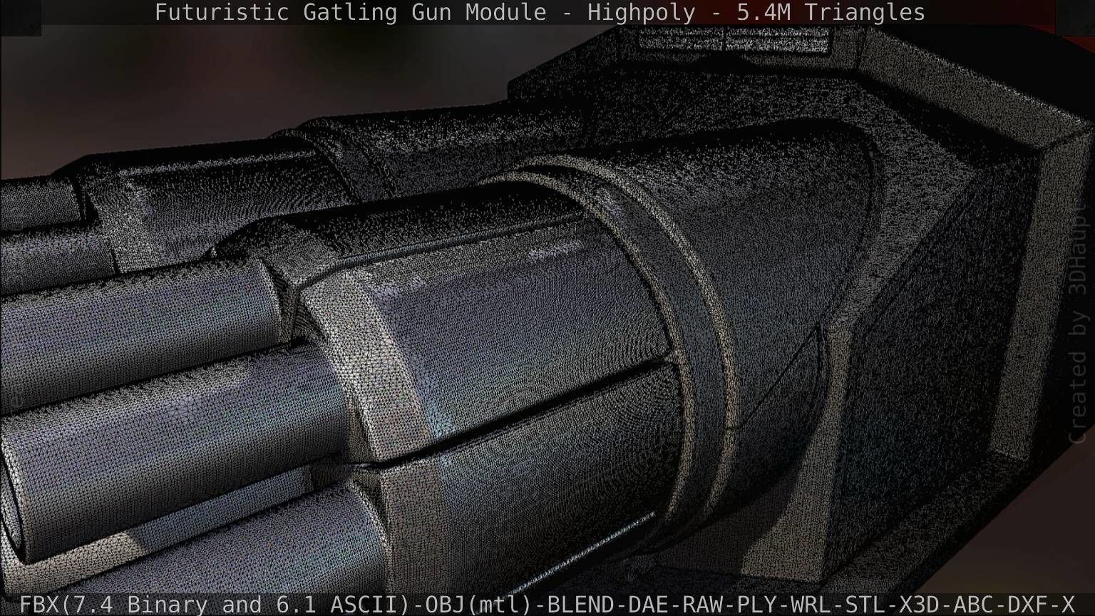 Gatling Gun Module High Poly Version 3D model_113