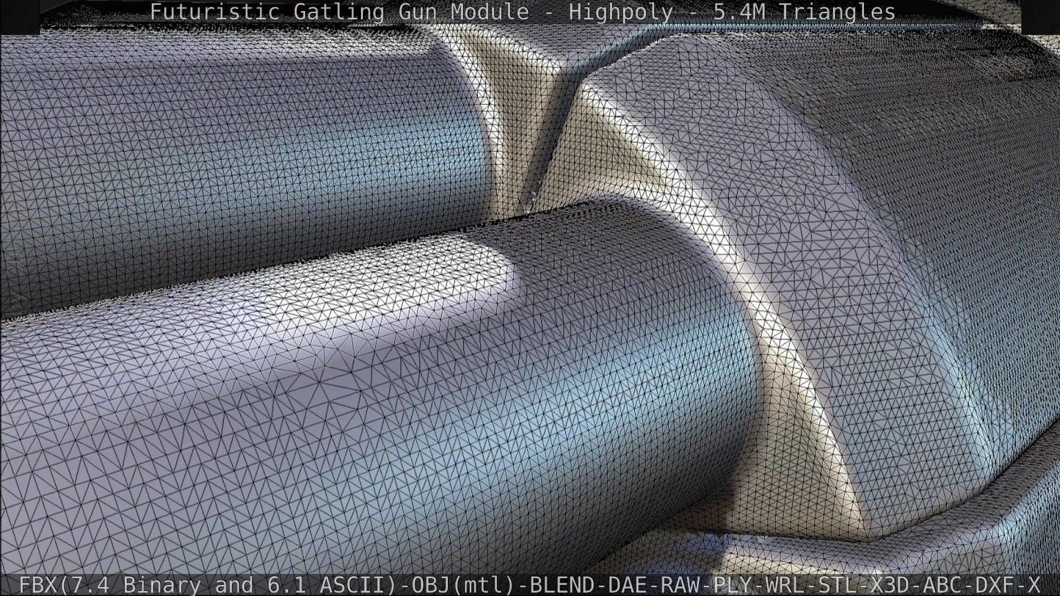 Gatling Gun Module High Poly Version 3D model_105