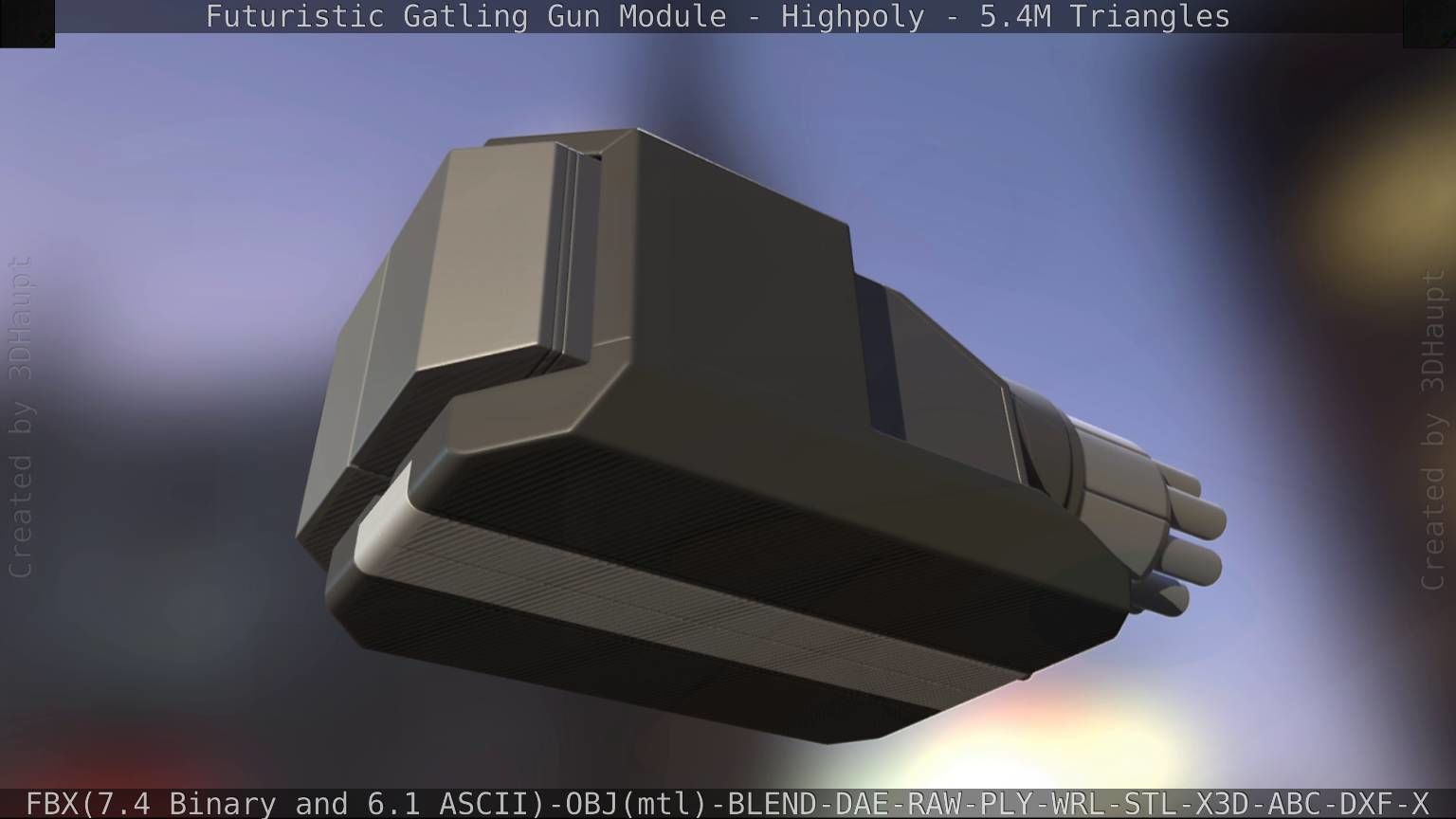 Gatling Gun Module High Poly Version 3D model_24