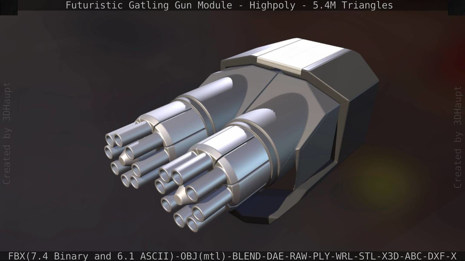 Gatling Gun Module High Poly Version 3D model_91