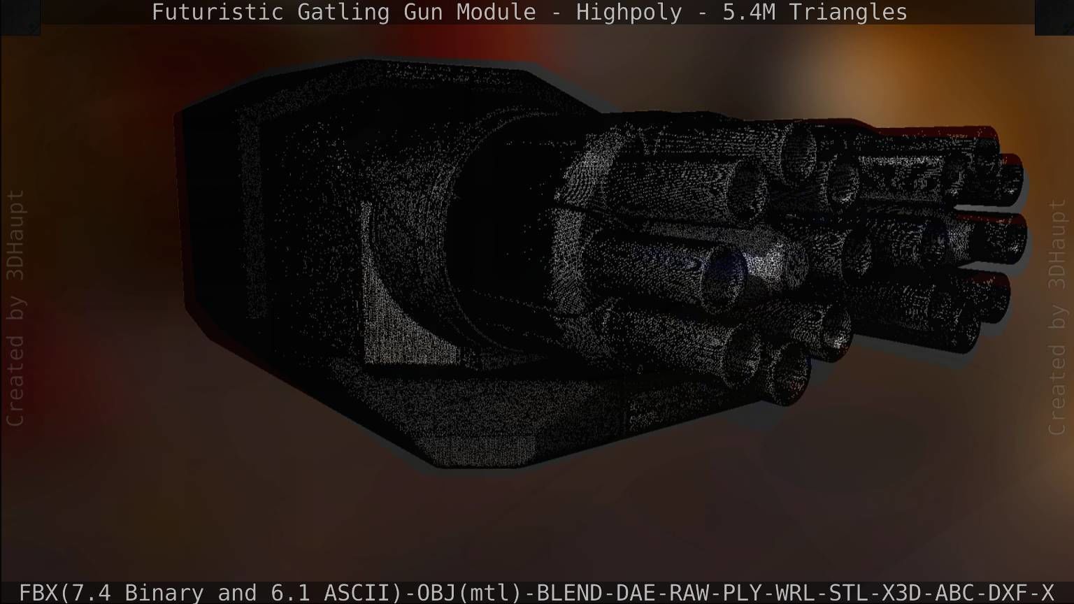 Gatling Gun Module High Poly Version 3D model_130
