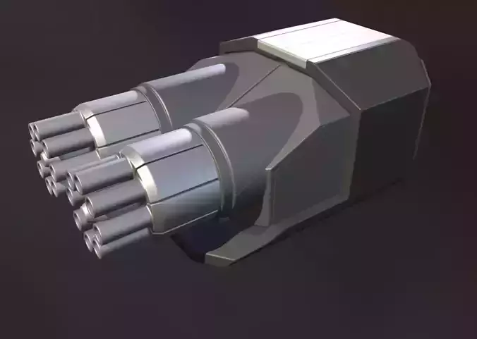 Gatling Gun Module High Poly Version 3D model