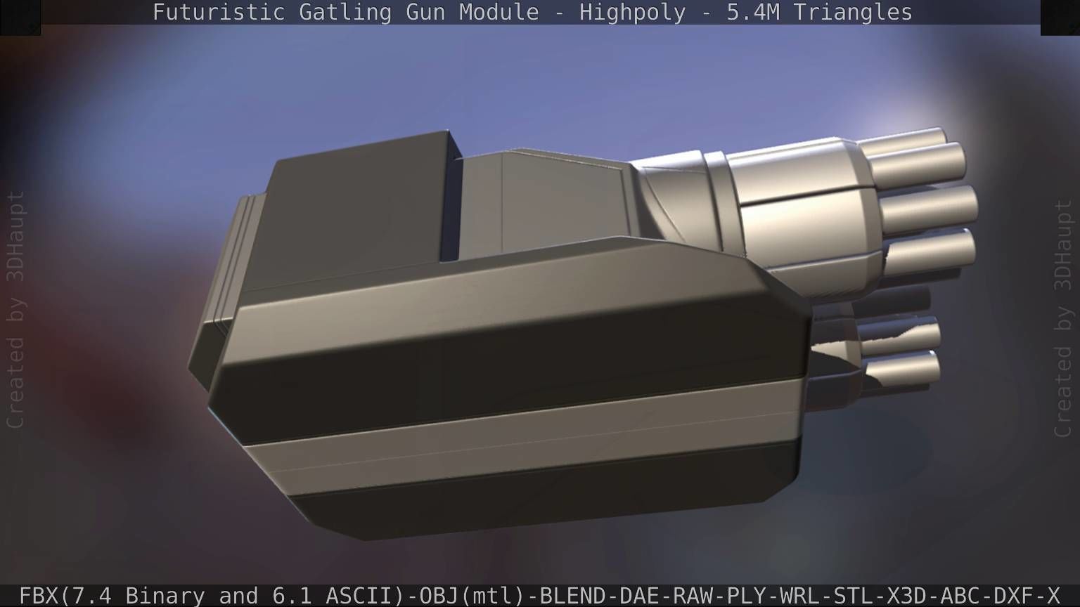 Gatling Gun Module High Poly Version 3D model_25