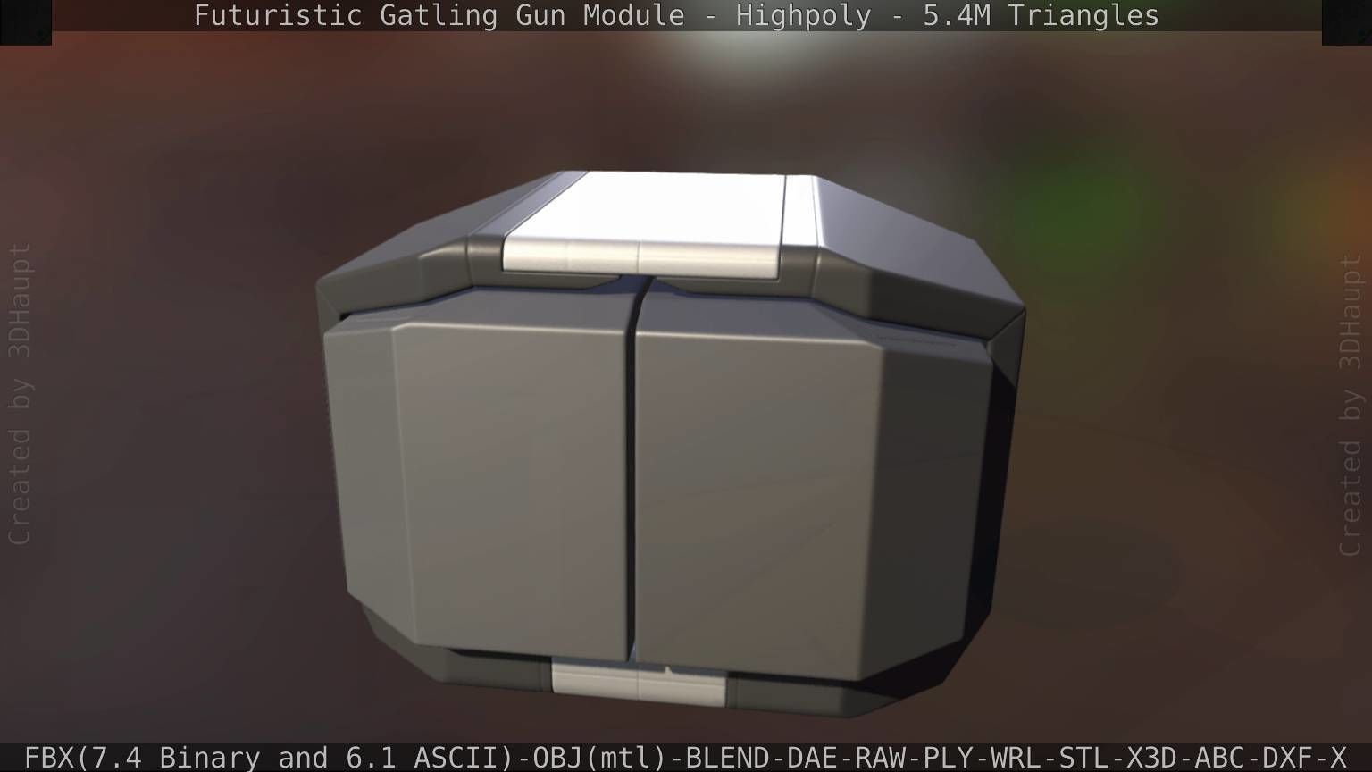 Gatling Gun Module High Poly Version 3D model_15