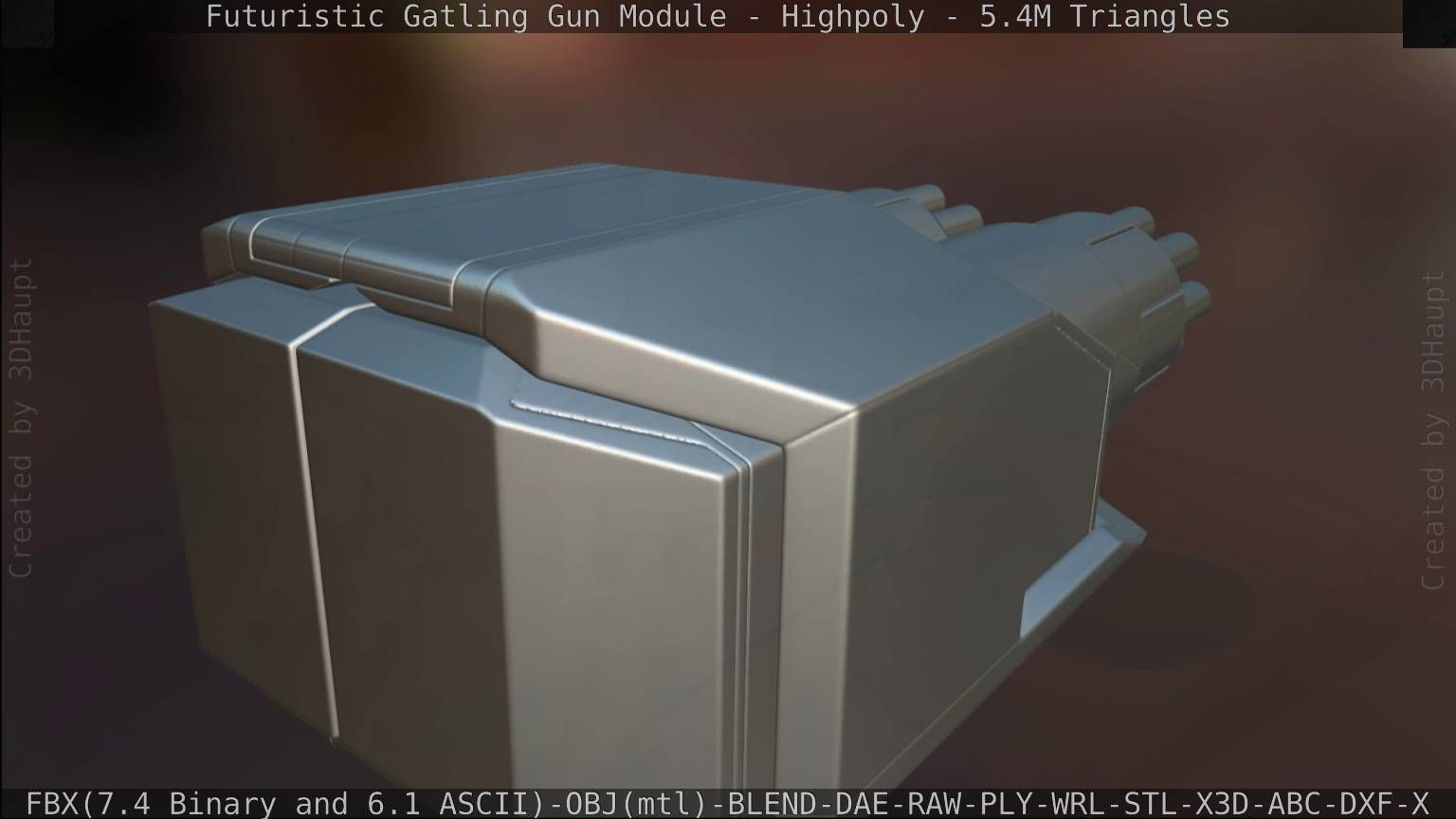 Gatling Gun Module High Poly Version 3D model_156