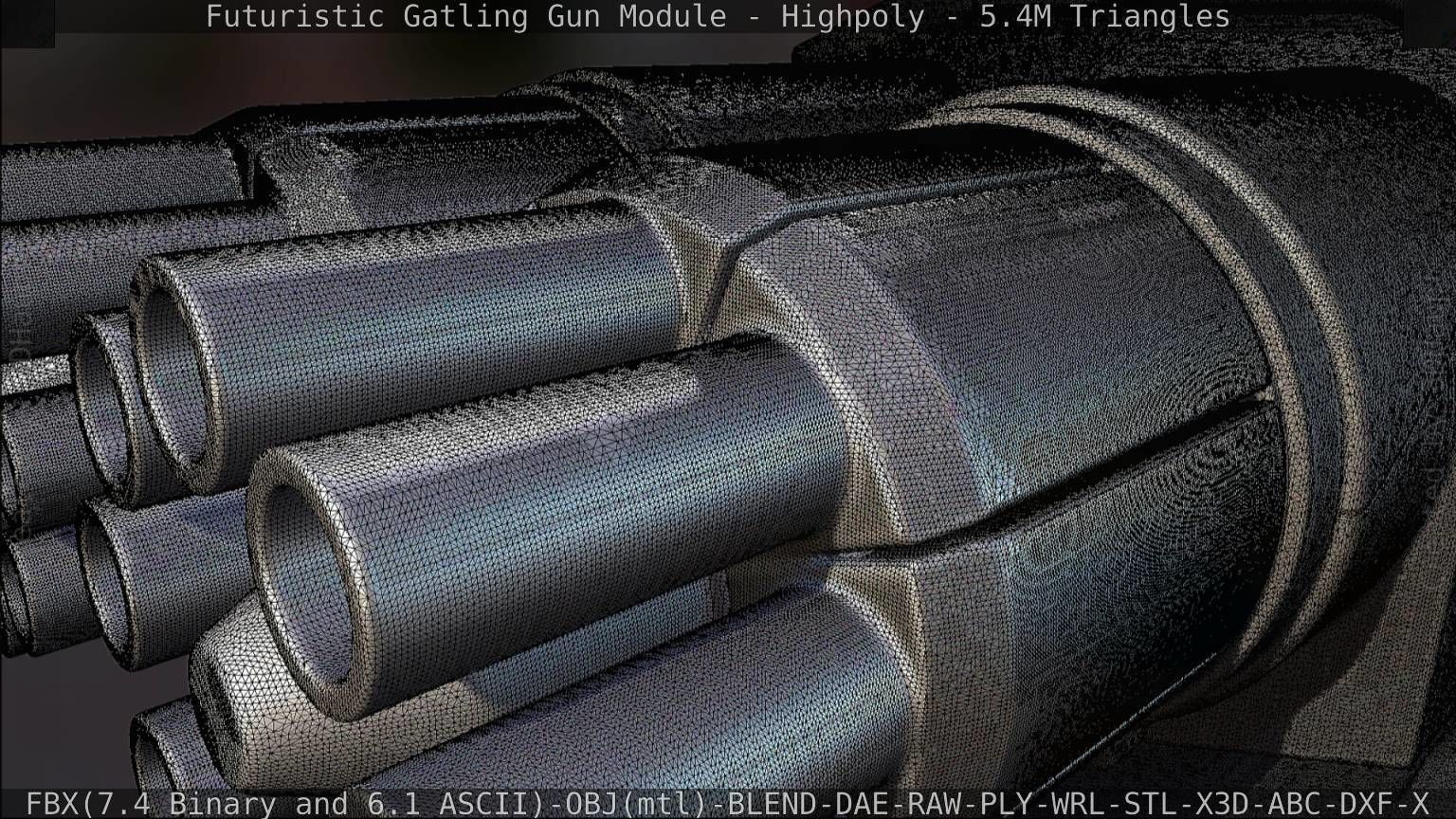 Gatling Gun Module High Poly Version 3D model_106