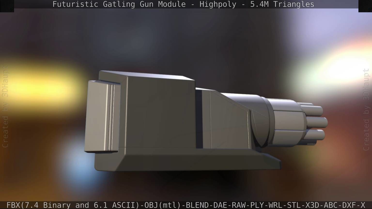 Gatling Gun Module High Poly Version 3D model_23
