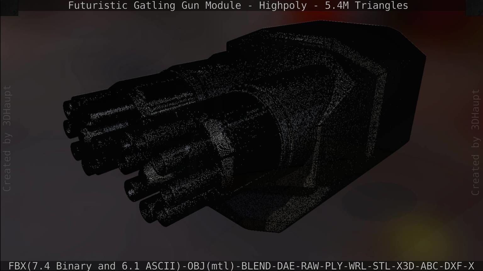 Gatling Gun Module High Poly Version 3D model_136