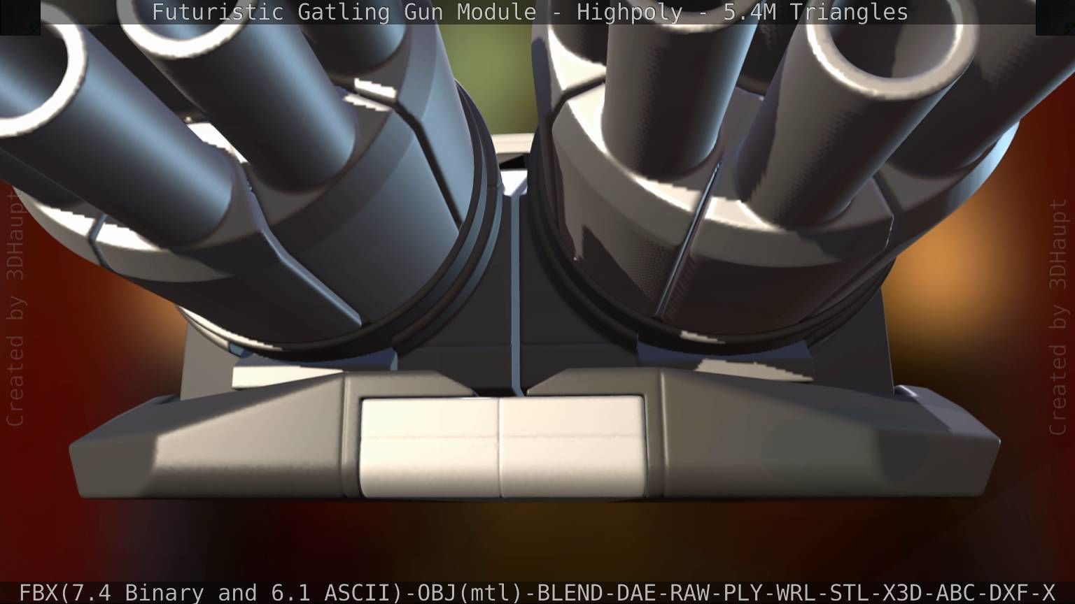 Gatling Gun Module High Poly Version 3D model_49