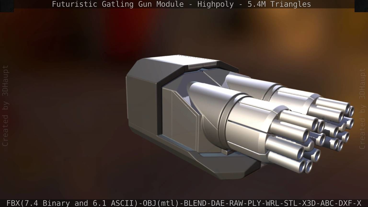 Gatling Gun Module High Poly Version 3D model_87