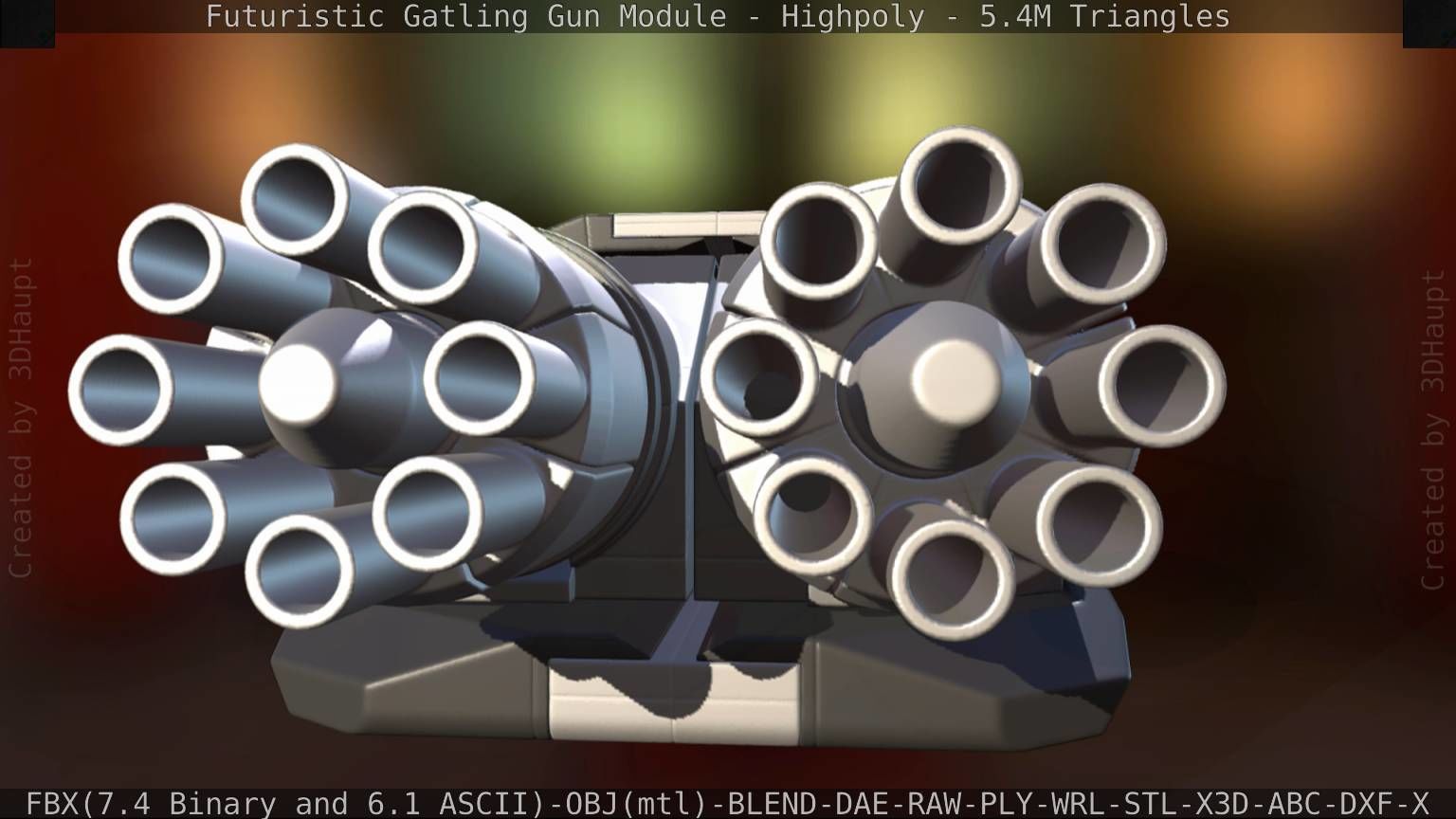 Gatling Gun Module High Poly Version 3D model_52