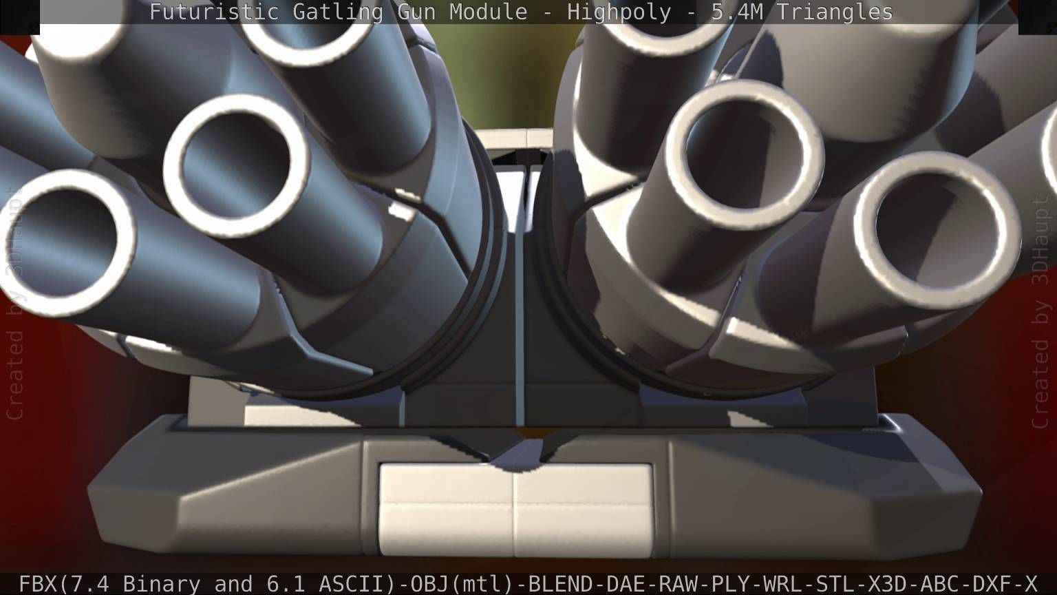 Gatling Gun Module High Poly Version 3D model_55
