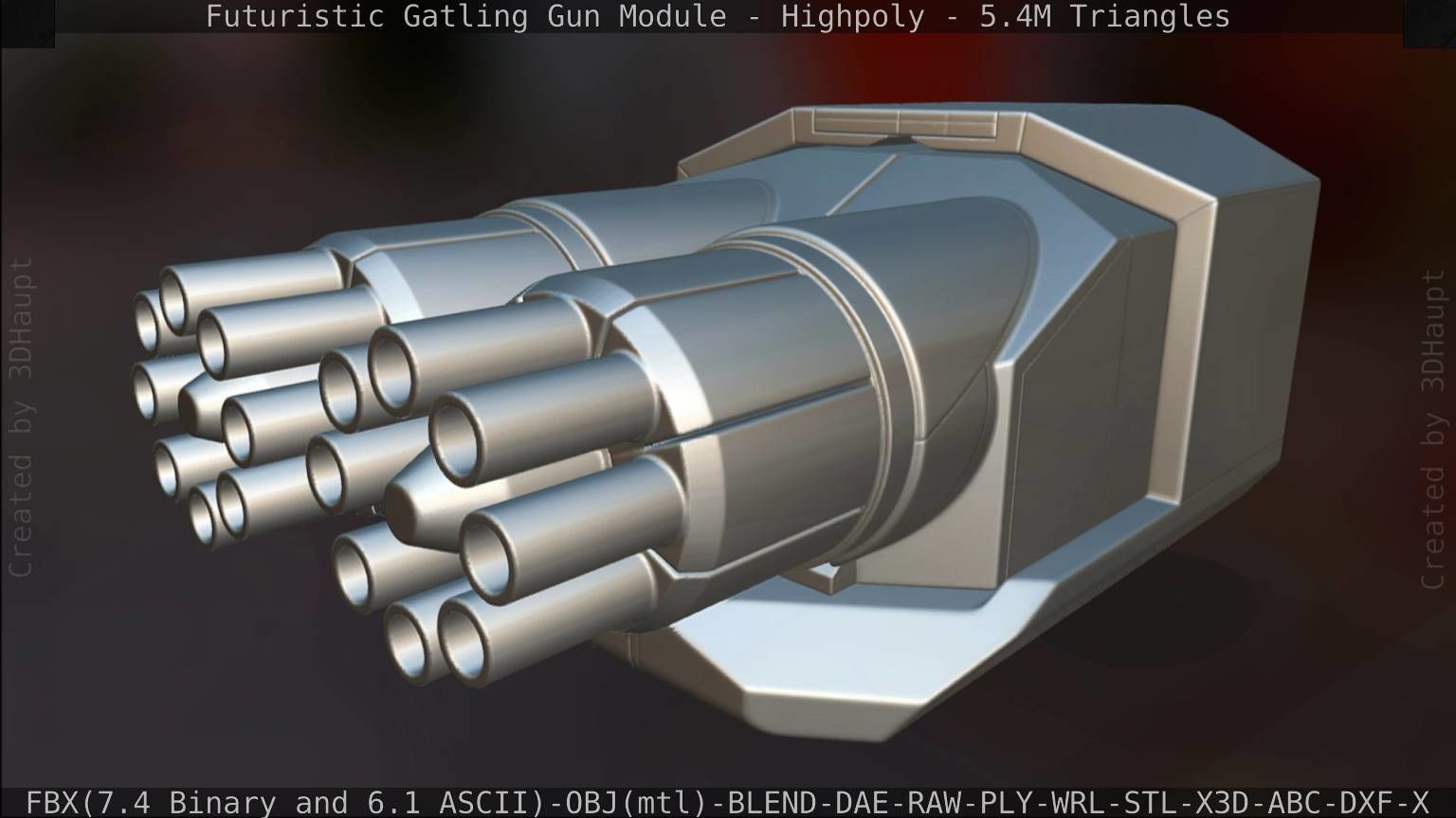 Gatling Gun Module High Poly Version 3D model_150