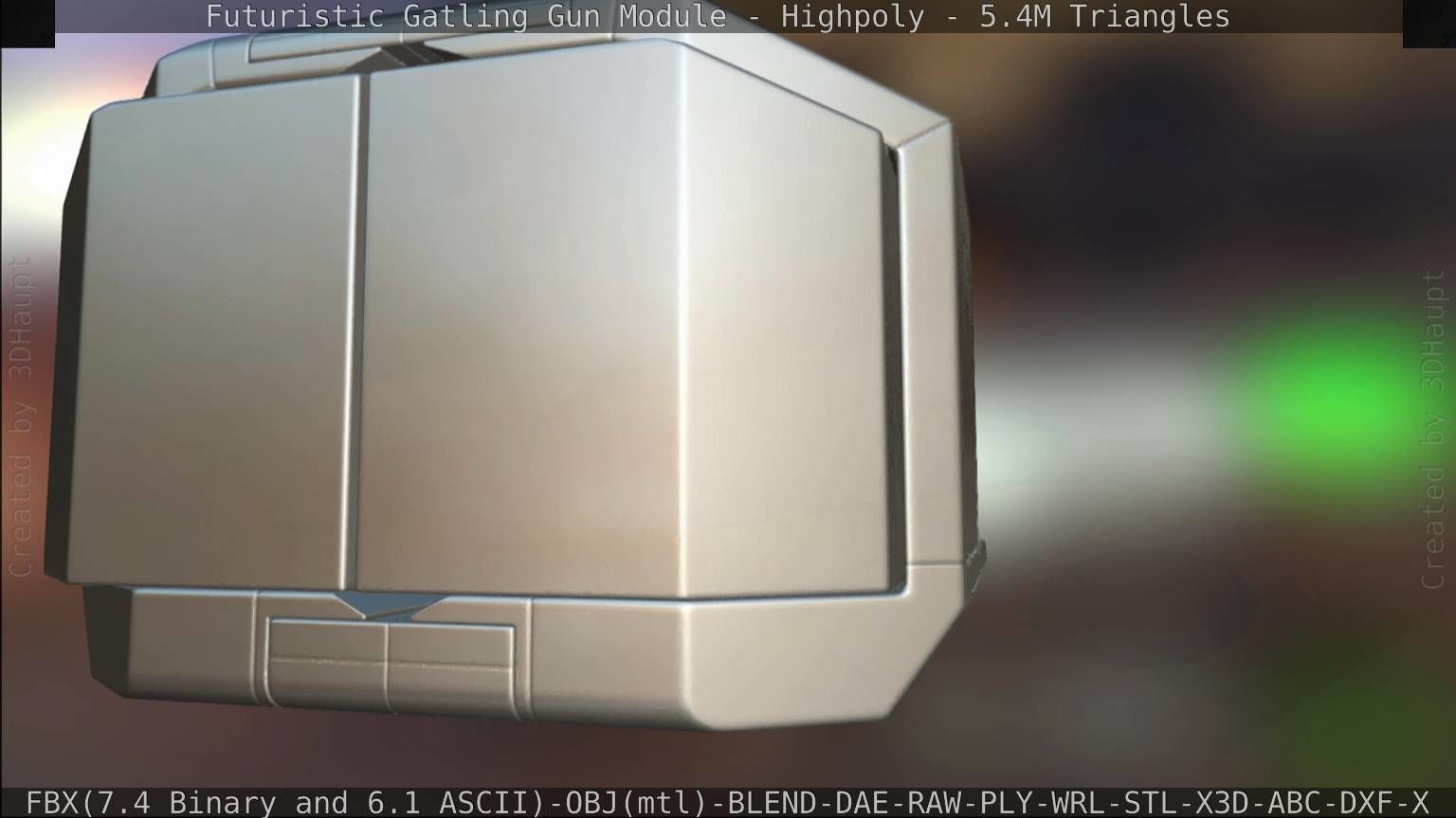 Gatling Gun Module High Poly Version 3D model_155