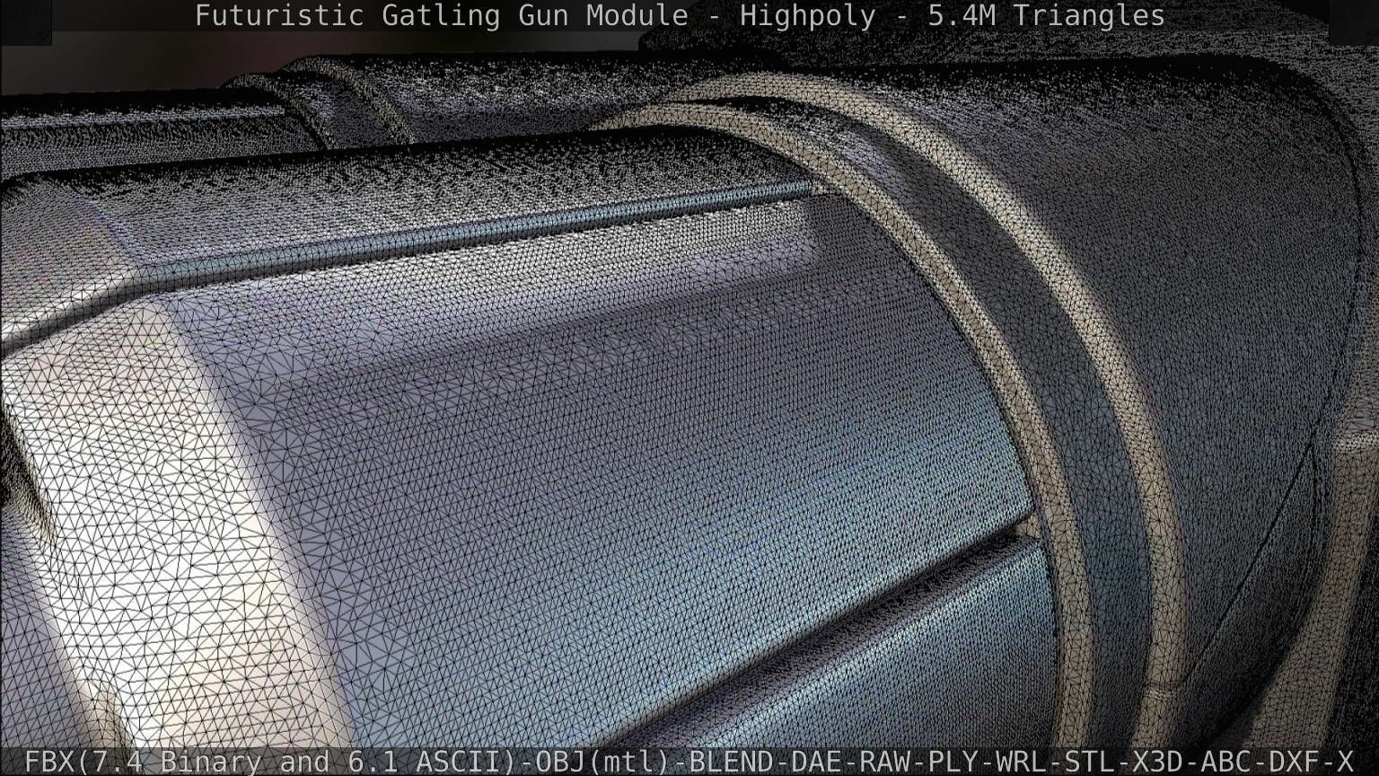 Gatling Gun Module High Poly Version 3D model_111