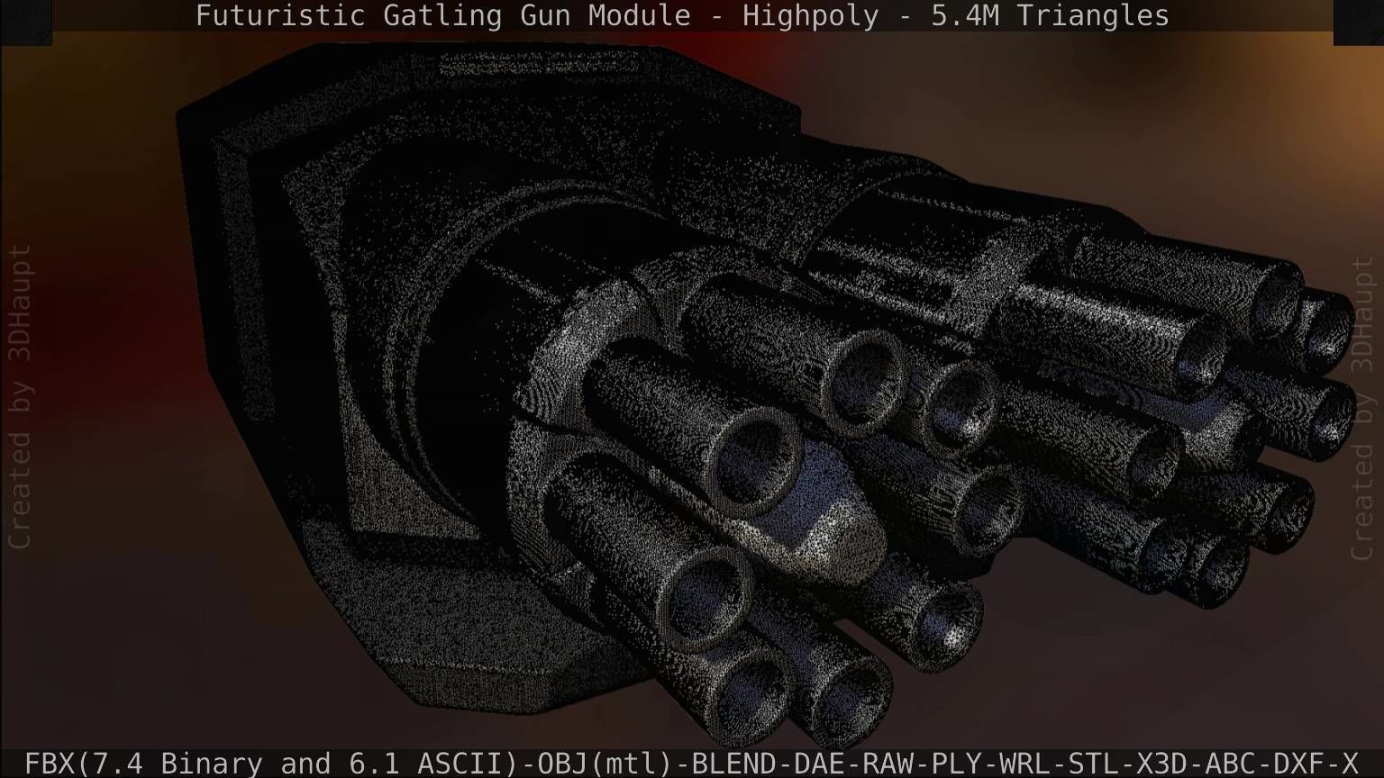 Gatling Gun Module High Poly Version 3D model_133