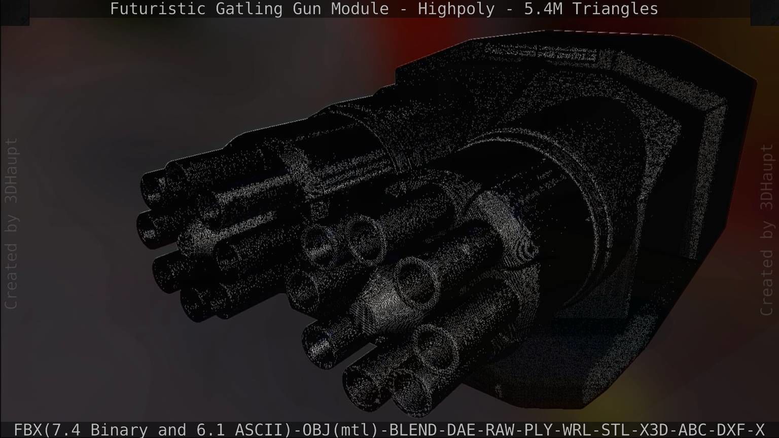 Gatling Gun Module High Poly Version 3D model_101