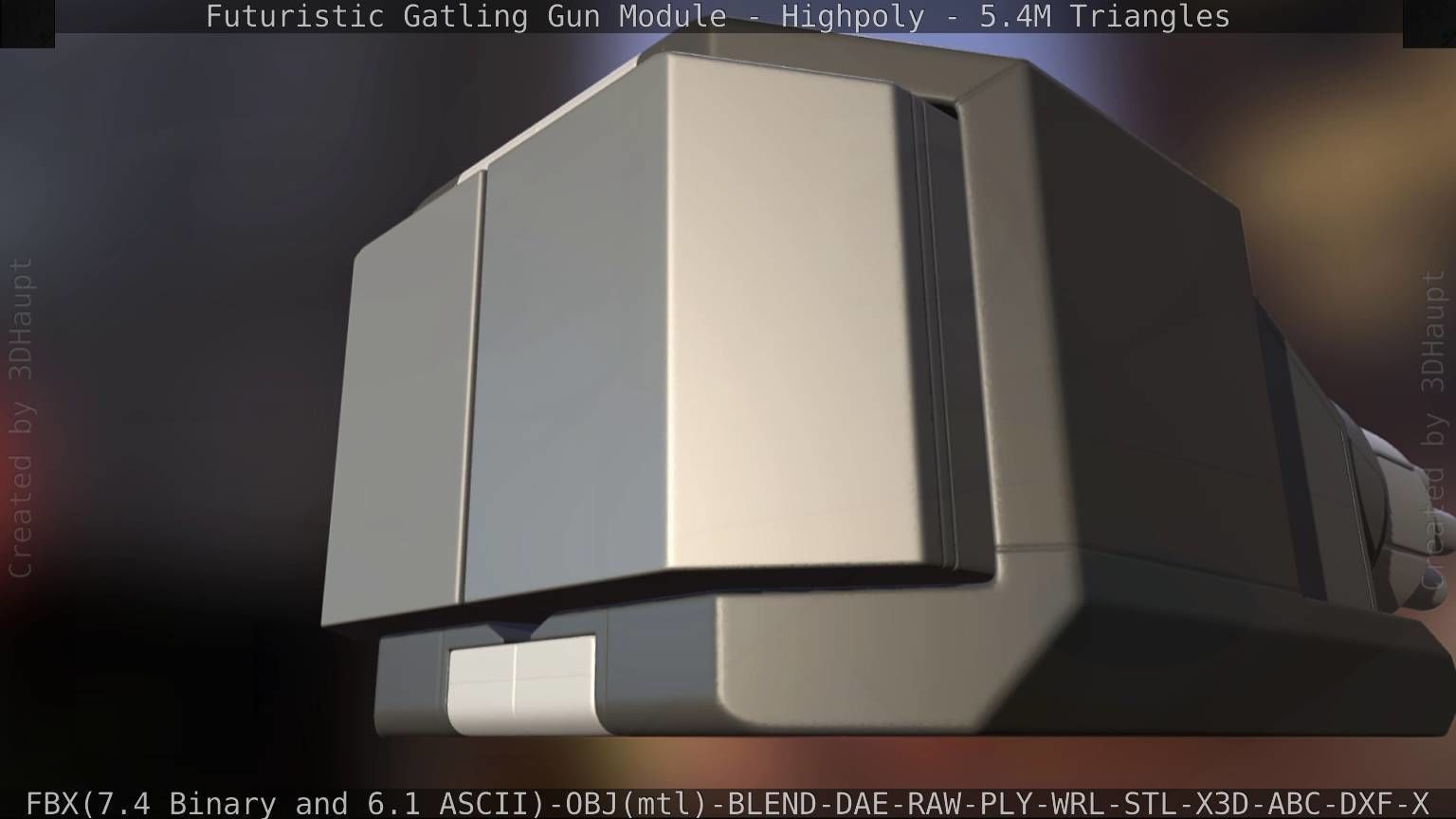 Gatling Gun Module High Poly Version 3D model_81