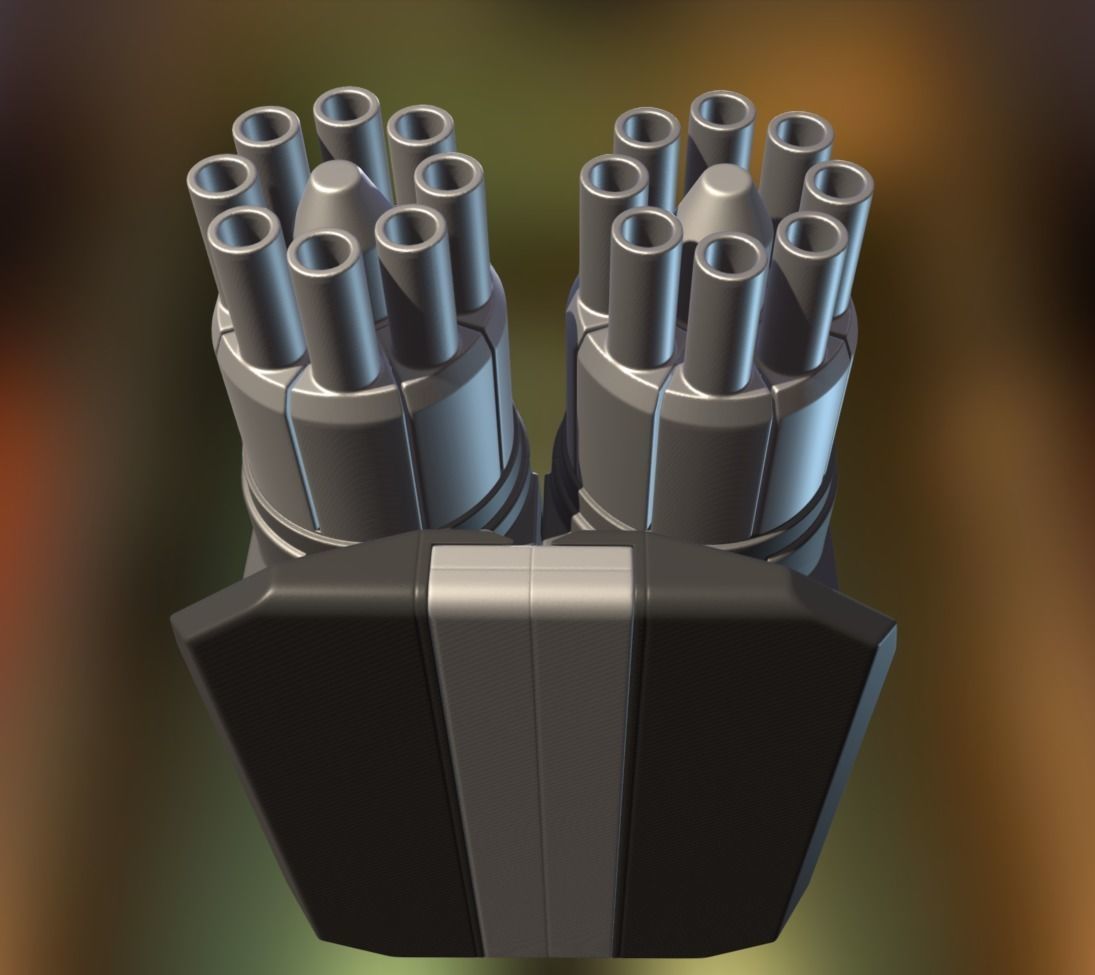 Gatling Gun Module High Poly Version 3D model_2