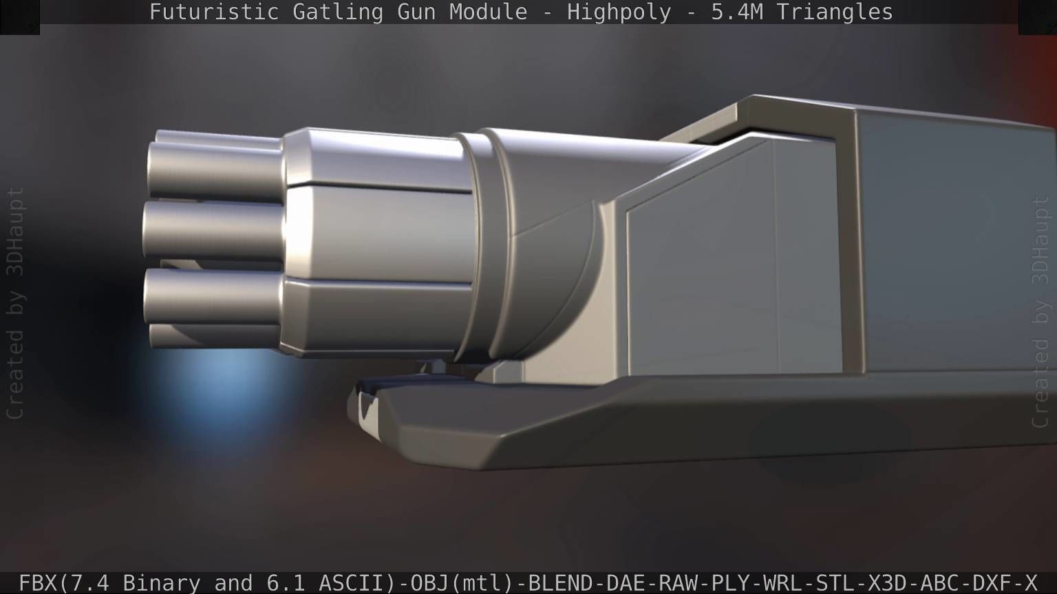 Gatling Gun Module High Poly Version 3D model_57