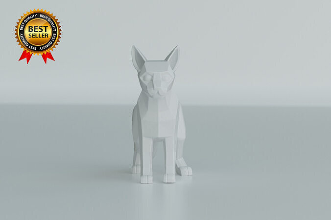 Stylized cat standing sculpture print model 3D print model